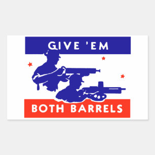 WWII geeft ze beide vaten Rechthoekige Sticker