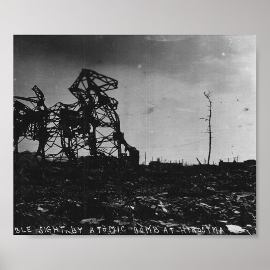 WWII Hiroshima After Atomic Bomb Poster (Voorkant)