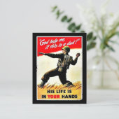 Wwii in je handen briefkaart (Staand voorkant)