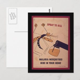WWII Kill Malaria Mosquitoes Briefkaart