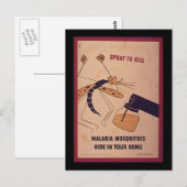 WWII Kill Malaria Mosquitoes Briefkaart (Voorkant / Achterkant)