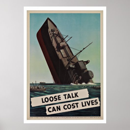 WWII Losse Lips -  patriottisme Poster (Voorkant)