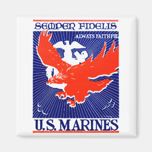 WWII Marine Corps Poster Magneet