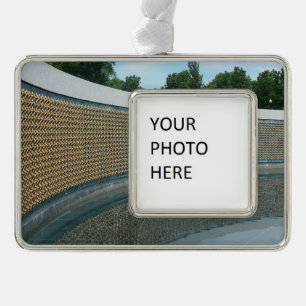 WWII Memorial Freedom Wall in Washington DC Verzilverd Kader Ornament