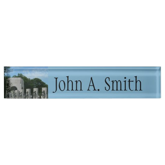 WWII Memorial Wreaten II in Washington DC Naambordje (Voorkant)