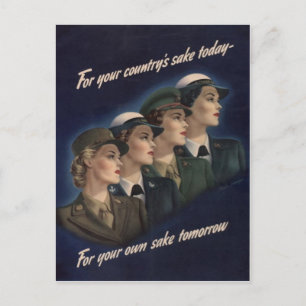 WWII Militair Poster voor rekrutering — Vrouwen Briefkaart