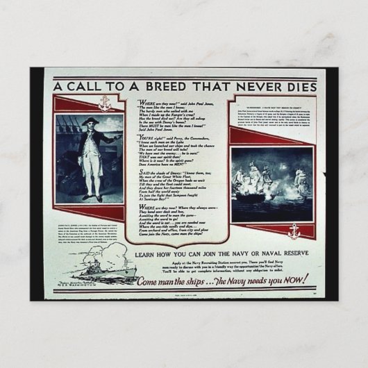 Wwii Navy Recruit2 Briefkaart (Voorkant)