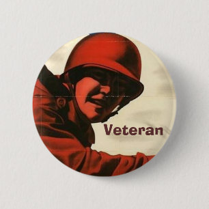 WWII Oude Poster Knop Ronde Button 5,7 Cm