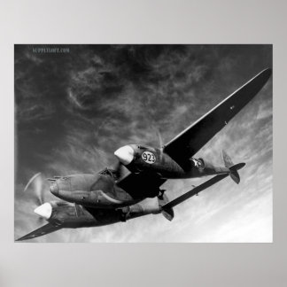 WWII P38 bliksem Poster