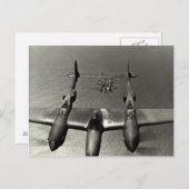 WWII P-38 Lightnings Briefkaart (Voorkant / Achterkant)