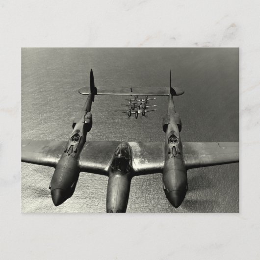 WWII P-38 Lightnings Briefkaart (Voorkant)