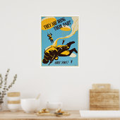 WWII Paratroop Parachute -  patriottisme Poster (Keuken)