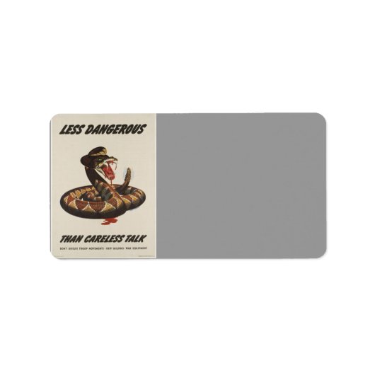 WWII Patriottisch Poster Adres Etiket (Voorkant)