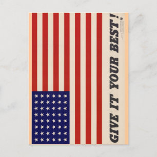 WWII Patriottisch Poster Post Card Briefkaart