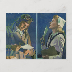 WWII-piloot en verpleegkundige romance over lange  Briefkaart