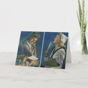 WWII-piloot en verpleegkundige romance over lange Kaart
