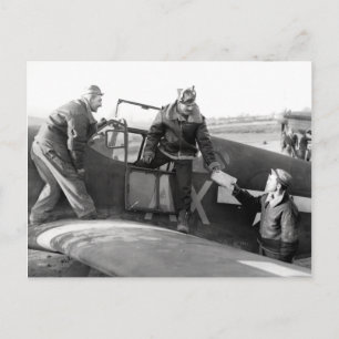 WWII Pilot + Crew of a P-51A Mustang Briefkaart
