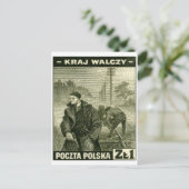 WWII Pools thuisleger Briefkaart (Staand voorkant)