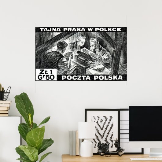 WWII Poolse ondergrondse pers Poster (Thuiskantoor)