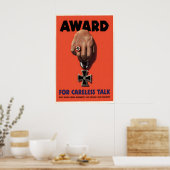 WWII Propagandaposter VS Eerbetoon voor onzorgvuld Poster (Keuken)
