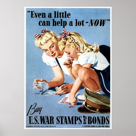WWII-ringstampen en oorlogsobligaties Poster (Voorkant)
