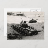WWII Russische en Duitse tanks Briefkaart (Voorkant / Achterkant)