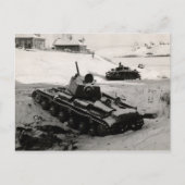 WWII Russische en Duitse tanks Briefkaart (Voorkant)