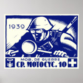 WWII Swiss Motorcycle Company, blauw Poster (Voorkant)