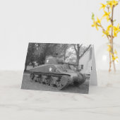 "WWII Tank" Verjaardag Kaart (Gele Bloem)
