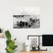 WWII US Marine truck raketten, Iwo Jima Poster (Thuiskantoor)