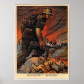 WWII USSR Sovjet Propaganda 1942 Poster (Voorkant)