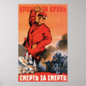 WWII USSR Sovjet Propaganda 1942 Poster (Voorkant)