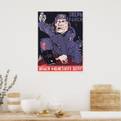 WWII USSR Sovjet Propaganda 1943 Poster (Keuken)