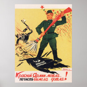 WWII USSR Sovjet Propaganda 1945 Poster