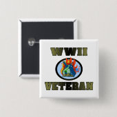 WWII Veteraan Vierkante Button 5,1 Cm (Voorkant /achterkant)