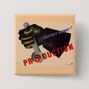 WWII Vintage Poster Button