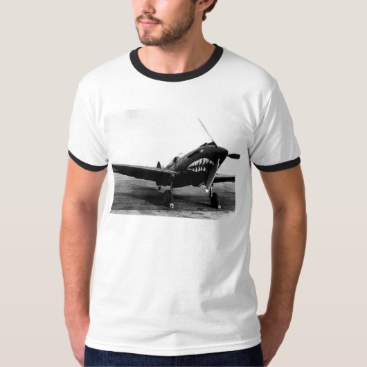 WWII Vliegende trekkers, bochten P-40 Vuurvliegtui T-shirt (Voorkant)