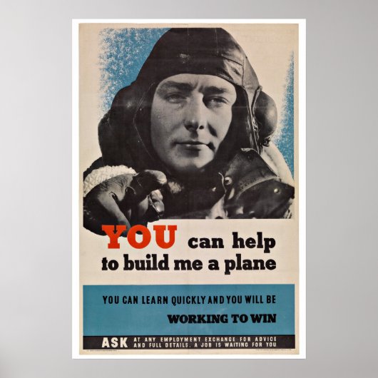 WWII Vliegtuig Pilot - patriottisme Poster (Voorkant)