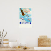 WWII wings over Amerika Poster (Keuken)