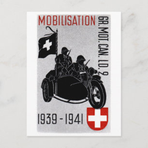 WWII Zwitserse Recon-motor Briefkaart