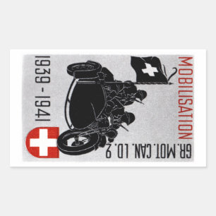 WWII Zwitserse Recon-motor Rechthoekige Sticker