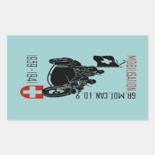 WWII Zwitserse Recon-motorfiets Rechthoekige Sticker