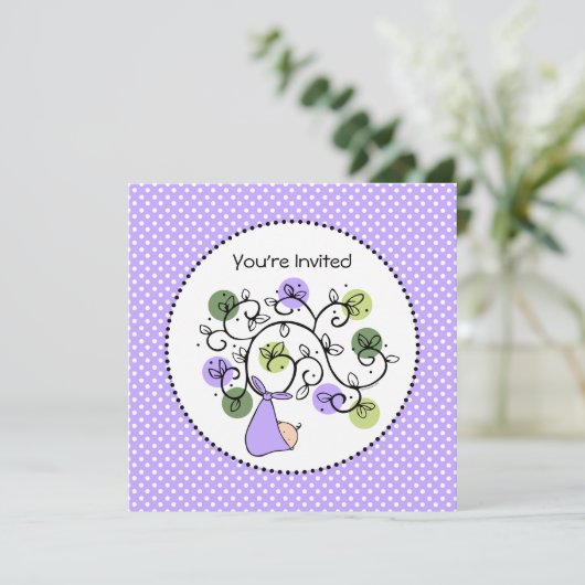 Wwil dat er echte uitnodigingen voor Baby shower k (Staand voorkant)