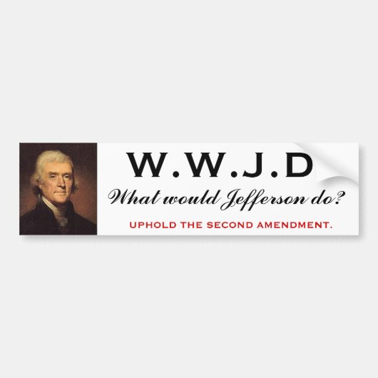 WWJD 1 BUMPERSTICKER (Voorkant)