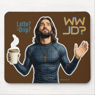 WWJD Coffee Vibes, Elke Dag Jezus, Elke Dag Latte Muismat
