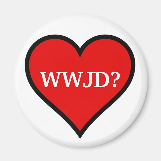WWJD Heart Magneet (Voorkant)