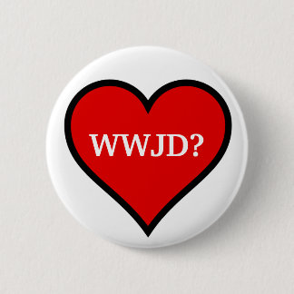 WWJD Heart Ronde Button 5,7 Cm