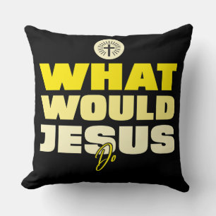 WWJD – Que ferait Jésus ? Coussin décoratif