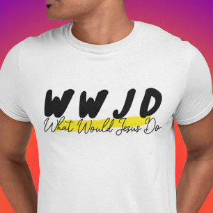 WWJD T-shirt – Minimalistisch hoogtepunt ontwerp