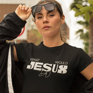 WWJD Typografisch Statement T-shirt